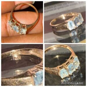 Vintage 14kt Genuine yellow Gold and Blue Stone Ring 2.3 grams